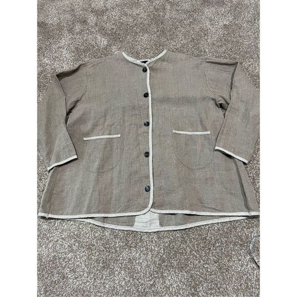 Aly Wear Linen women button up top blouse Lagenlook oversized size S - Picture 6 of 8